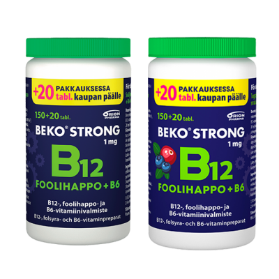 Beko Strong B12+foolihappo+B6 150+20 kpl kampanjapakkaus 27,90 €