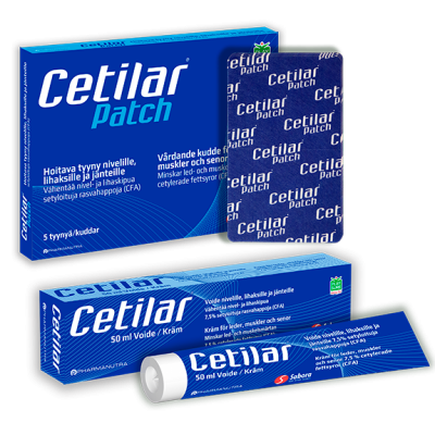 Cetilar kipulaastari 5 kpl tai kipuvoide 50 ml 16,90 €