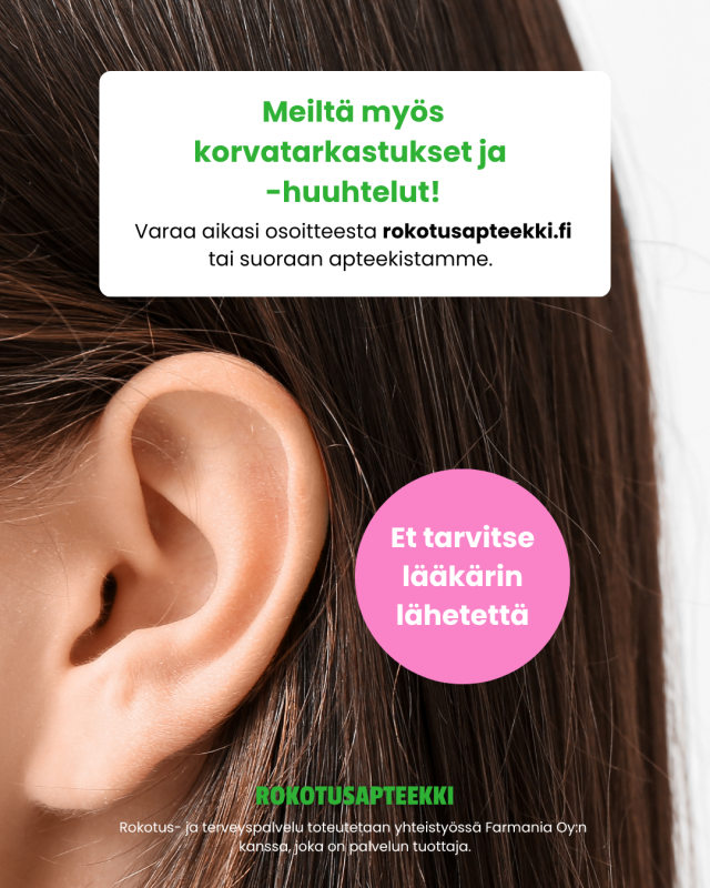 Meiltä saat nyt myös korvien tarkastukset ja korvahuuhtelut