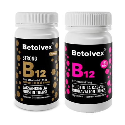 Betolvex Strong 1,25 mg 90 kaps. tai 1 mg 150 tabl. 24,90 €
