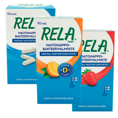 Rela-maitohappobakteerit 90 kpl 25,90 €