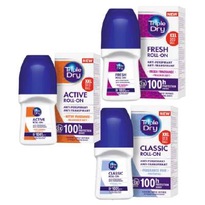 Triple Dry 100h roll-on 50 ml 10,90 €